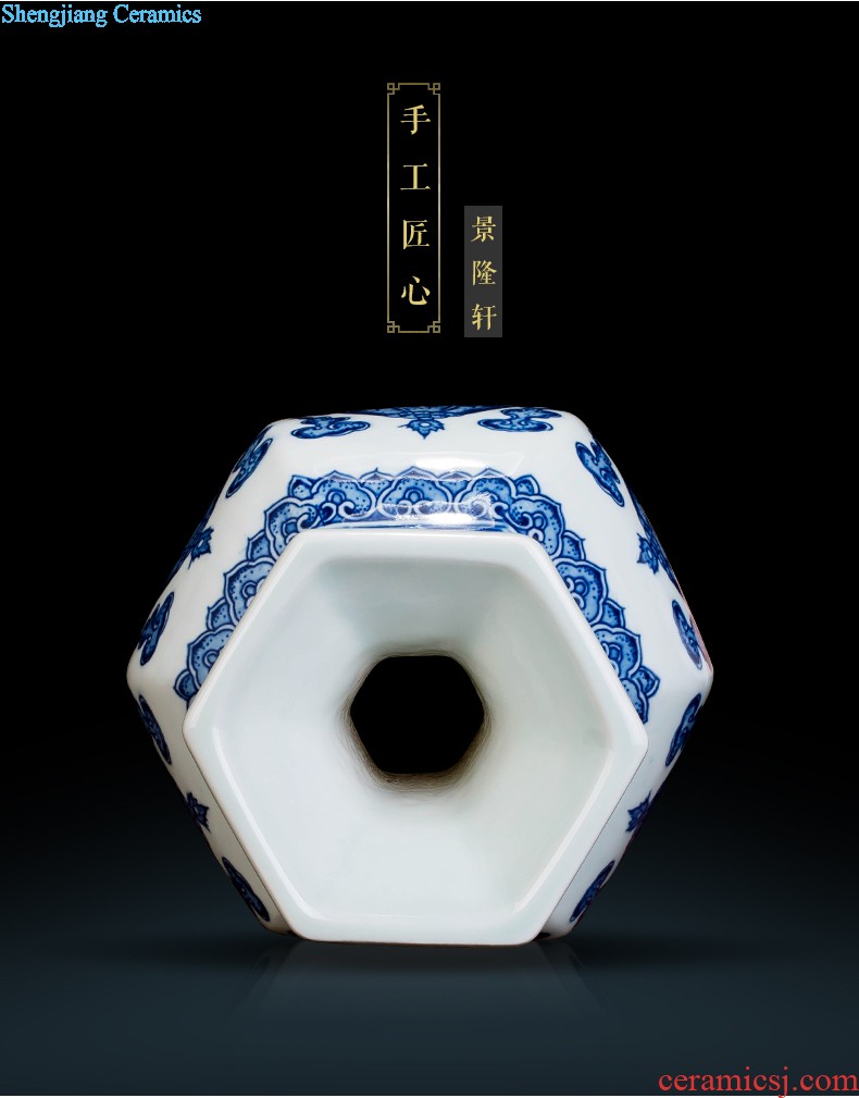 Jingdezhen ceramics vase antique blue-and-white large flower arranging new porch sitting room of Chinese style household act the role ofing is tasted furnishing articles