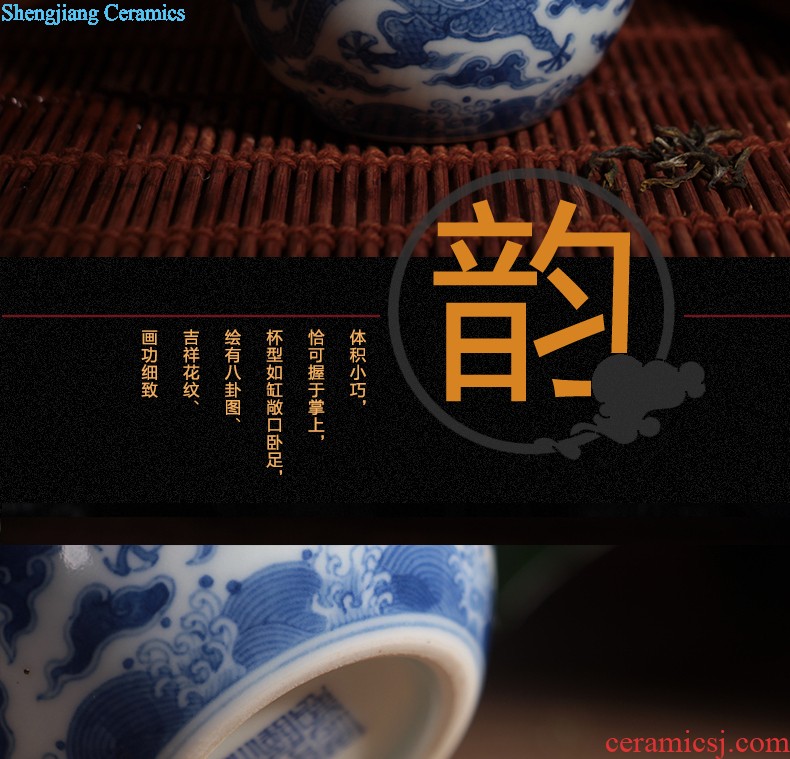 Jingdezhen ceramic masters cup sample tea cup hand-painted kung fu tea cup by hand, bucket color cup but small cylinder shape cups