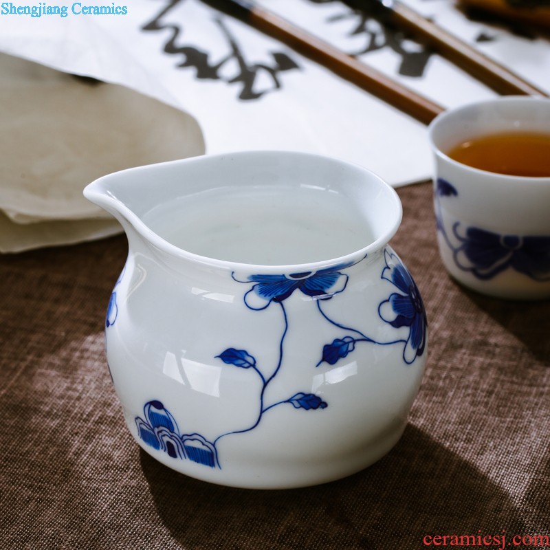 Nine domain Jingdezhen ceramic color glaze tea sets kung fu tea tureen tea pea green glaze tea set