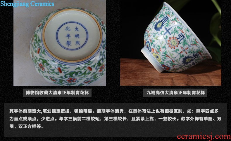 Jingdezhen nine domain hongyun landscape in the bell cup blue agate red tea cup sample tea cup personal kung fu cup