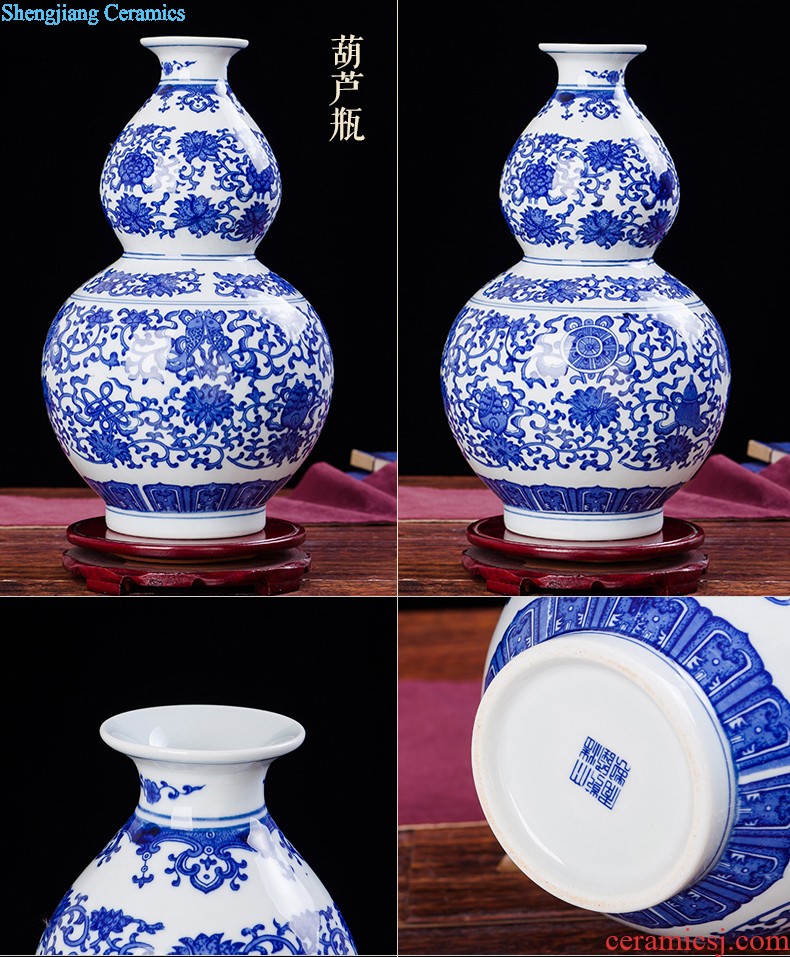 Jingdezhen chinaware lotus of blue and white porcelain vase decoration modern household act the role ofing is tasted crafts ambry furnishing articles