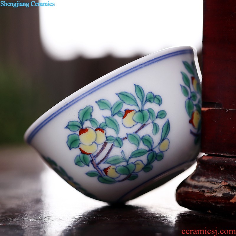 Jingdezhen hand-painted gold colored enamel single cup sample tea cup master cup of pottery and porcelain teacup kung fu tea set personal cup