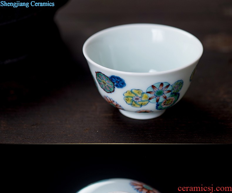 Kung fu tea cup single cup tea cup you fight exotic archaize ceramic hand-painted chenghua cup sample tea cup individual cup master cup