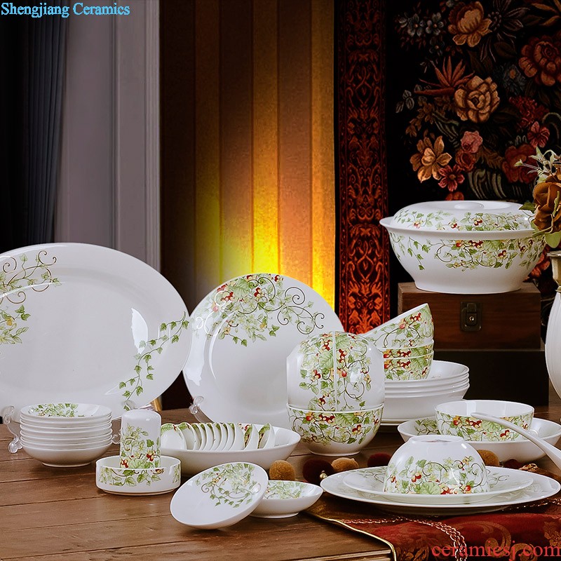 Dishes suit jingdezhen porcelain nine domain 56 skull porcelain tableware soup bowl bowl dish spoon suit wedding gifts