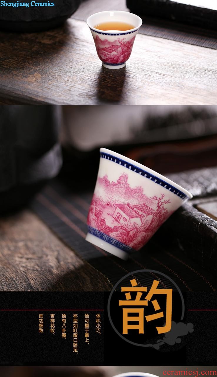 Nine domain bamboo ceramic tea cup Antique tea cup personal master cup jingdezhen kung fu tea bowl