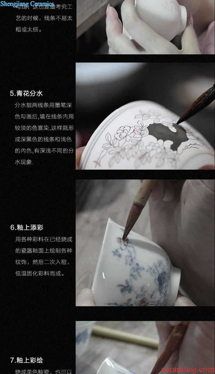 Nine domain bamboo ceramic tea cup Antique tea cup personal master cup jingdezhen kung fu tea bowl