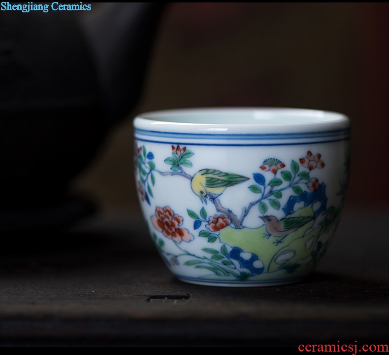 Ji red sample tea cup of jingdezhen ceramics cup kung fu tea masters cup hand made small stemware cups