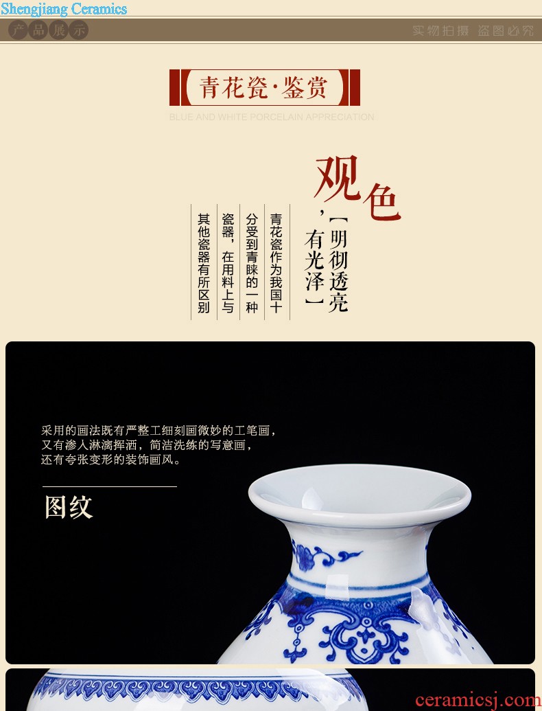 Jingdezhen chinaware lotus of blue and white porcelain vase decoration modern household act the role ofing is tasted crafts ambry furnishing articles