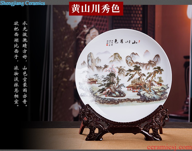 Porcelain of jingdezhen ceramics vase home sitting room place flower arranging three-piece wine plate handicraft ornament