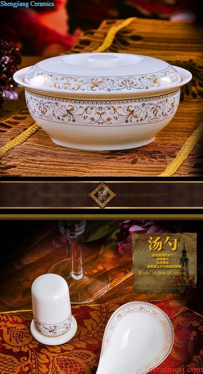 Big plate nine domain Chinese jingdezhen porcelain dish dish dish steak dish bone ceramics 10 inch flat tray plates