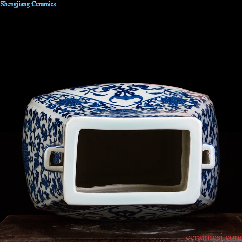 Jingdezhen ceramics vase antique blue-and-white large flower arranging new porch sitting room of Chinese style household act the role ofing is tasted furnishing articles