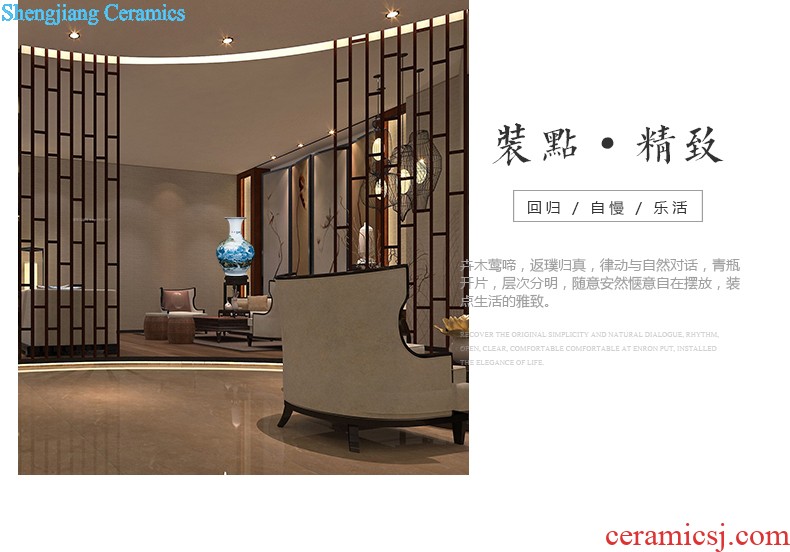 Jingdezhen ceramics by hand throwing carve shadow qdu vase wine home decoration villa hotel furnishing articles