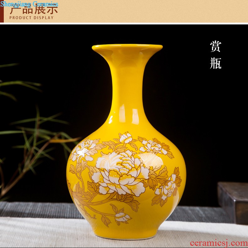 Jingdezhen ceramics lucky Chinese red porcelain vase and furnishing articles sitting room ark handicraft decorative household items