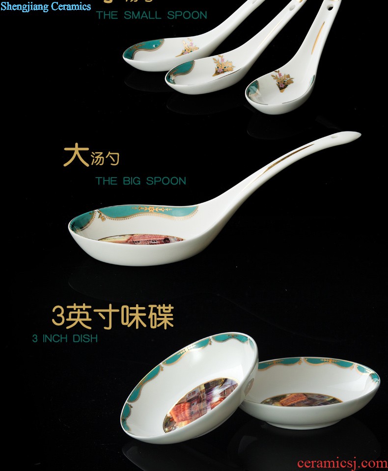 Jingdezhen ceramic tureen tea hand-painted steak spend three to make tea tureen tea cups large bowl