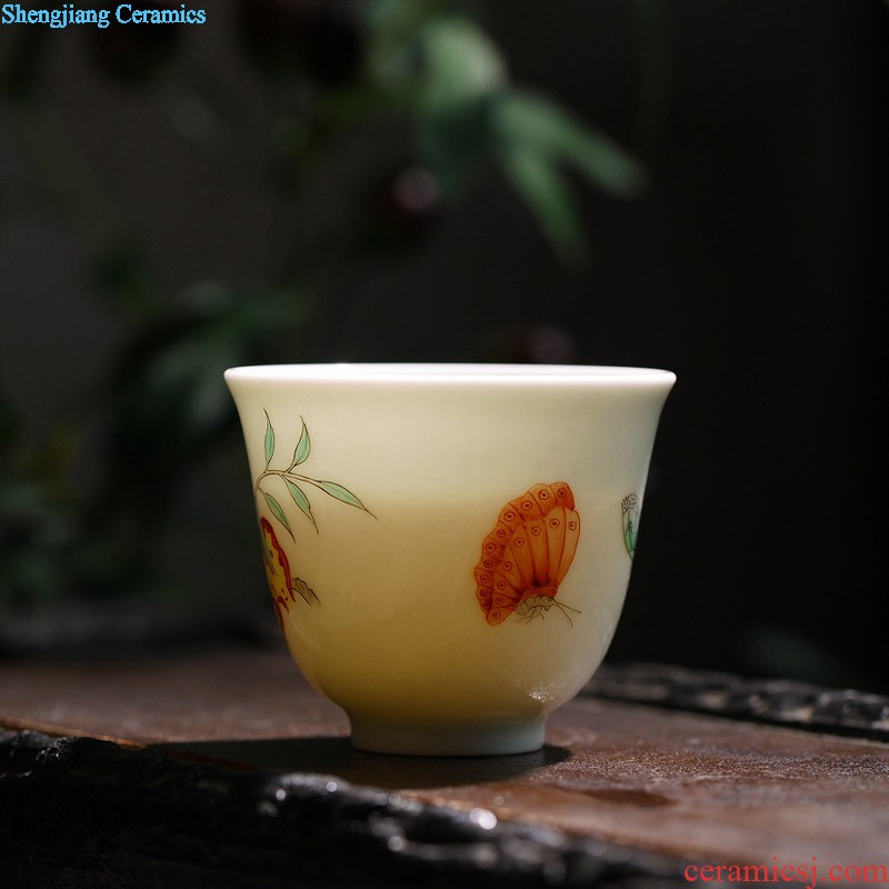 Blue and white color bucket load pattern small cup Jingdezhen archaize personal kung fu tea cup sample tea cup single cup bowl