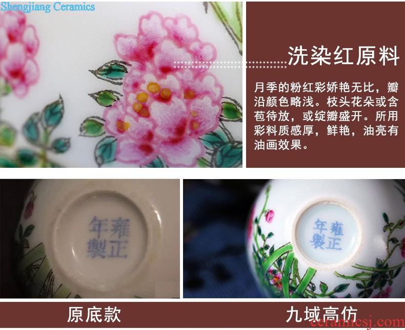 Jingdezhen ceramic sample tea cup tea kungfu tea cup archaize color in color cylinder cup chicken fights the small cup