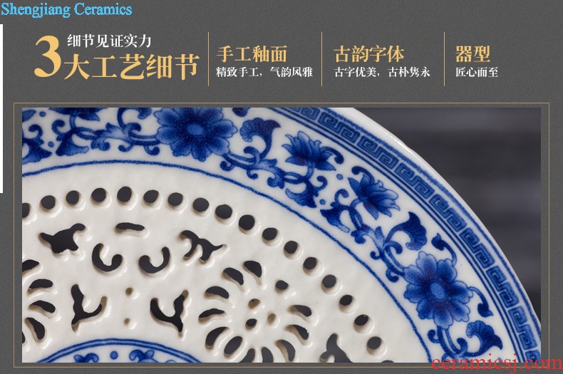 Jingdezhen ceramics furnishing articles hang dish sitting room ark Chinese arts and crafts decoration home decoration plate of town house