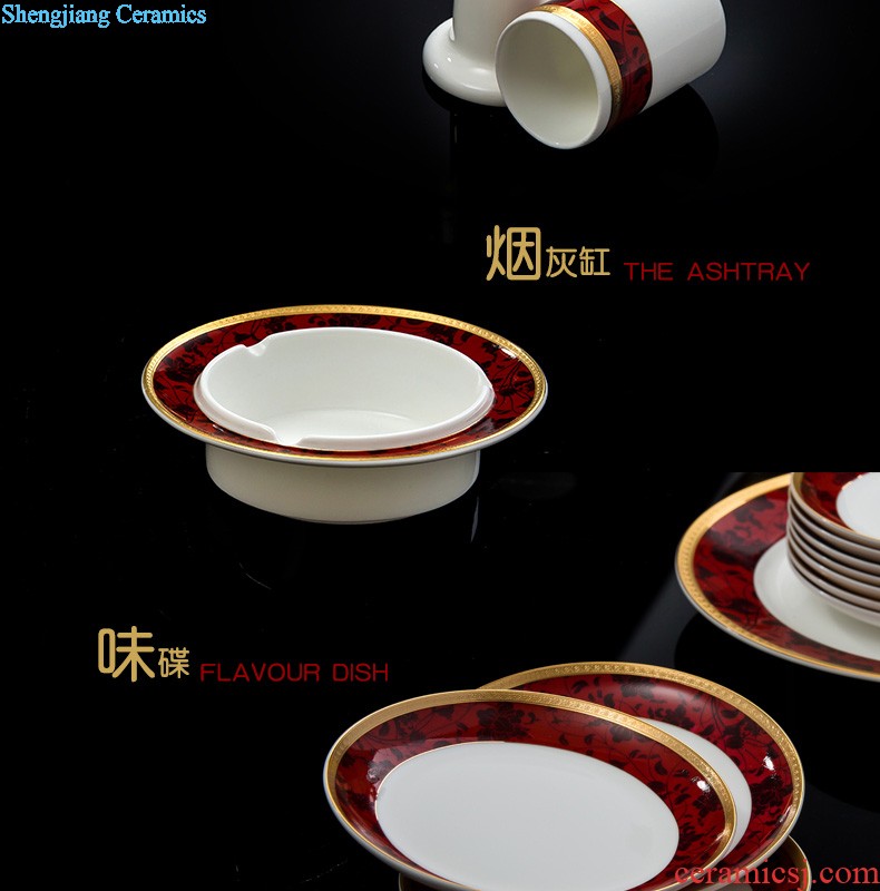 Home dishes suit High-grade bone China tableware jingdezhen ceramic bowl chopsticks nine domain suit European dishes porcelain