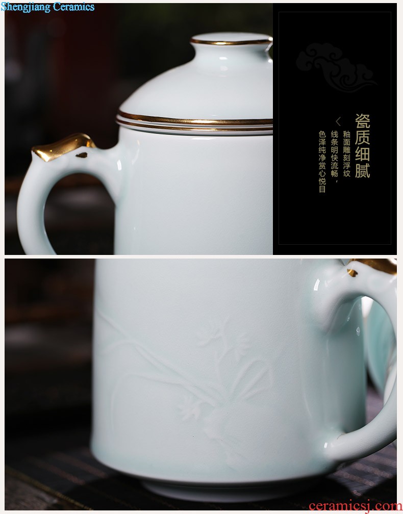 Archaize of yuan blue and white porcelain tableware prince pot soup pot broad-brimmed pot guiguzi bone porcelain jingdezhen high-grade ceramics