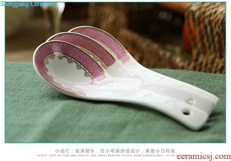 Jingdezhen 56 head Korean high-grade bone China tableware suit dish basin court to talk on ceramics