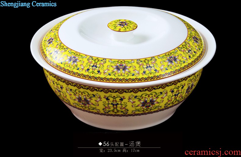 Nine domain jingdezhen glair bone porcelain tableware dishes suit High-grade ceramics Chinese style household dishes in the kitchen