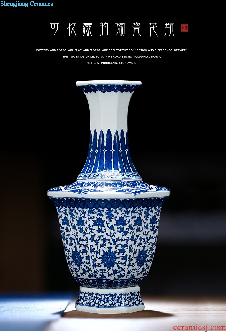 Jingdezhen ceramics vase antique blue-and-white large flower arranging new Chinese style household act the role ofing is tasted furnishing articles 50 cm high