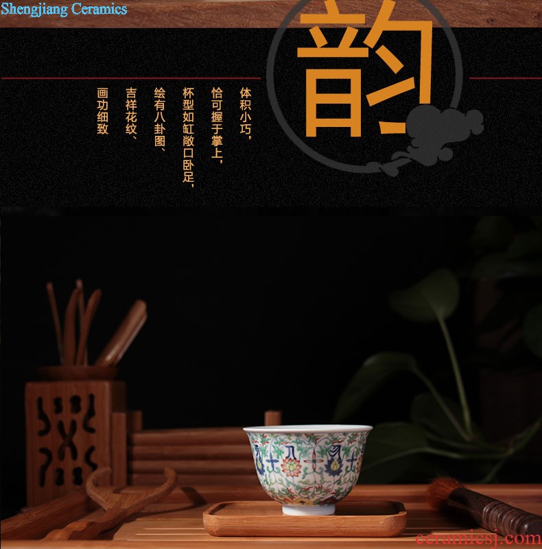 Jingdezhen nine domain hongyun landscape in the bell cup blue agate red tea cup sample tea cup personal kung fu cup