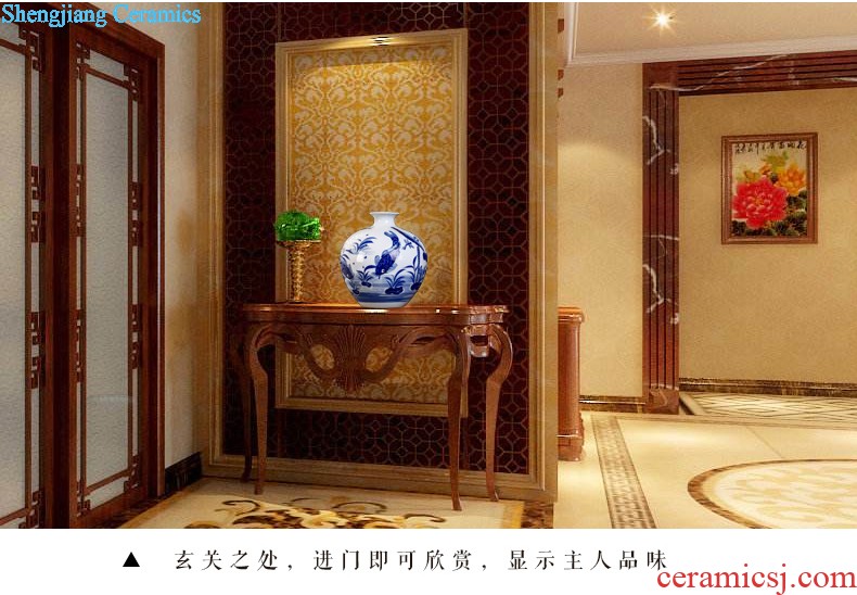 Jingdezhen ceramics hand-painted vases MeiHe double flower arranging clearer Chinese style home sitting room adornment is placed a gift