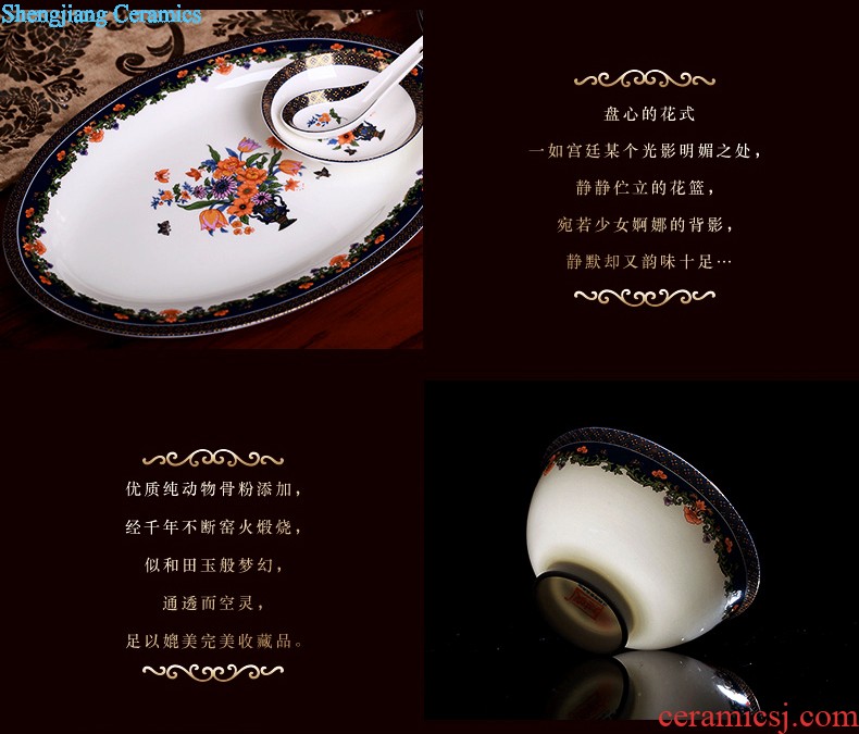 Nine domain of jingdezhen blue and white porcelain of fruit nut plate dry fruit tray double snacks of plate of the sitting room all the candy dish