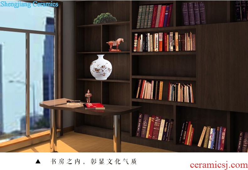 Jingdezhen ceramics hand-painted porcelain bound branch lotus home sitting room adornment wine bottle furnishing articles of handicraft