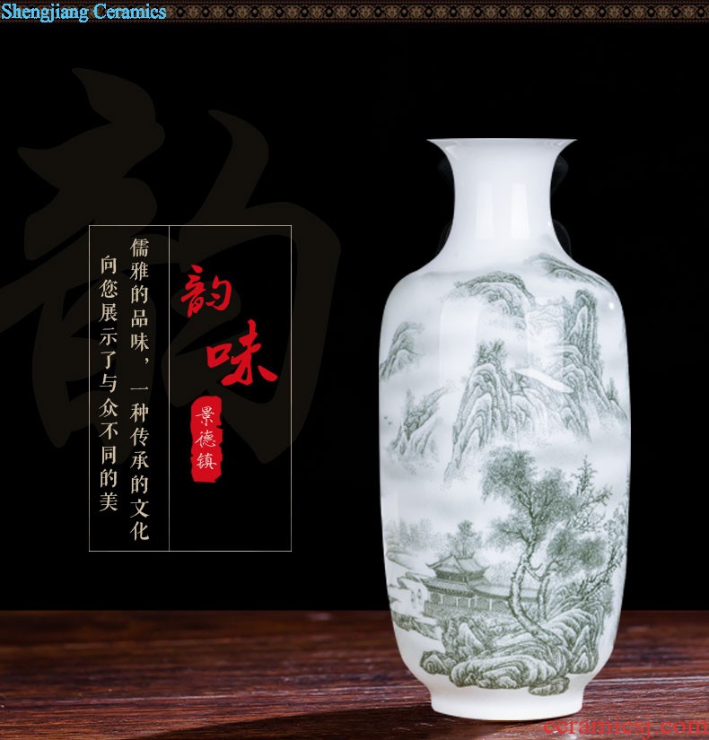 Jingdezhen ceramics vase China red peach gourd home sitting room adornment feng shui is festival furnishing articles