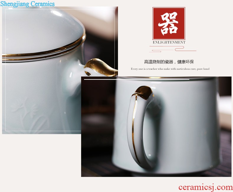 Archaize of yuan blue and white porcelain tableware prince pot soup pot broad-brimmed pot guiguzi bone porcelain jingdezhen high-grade ceramics