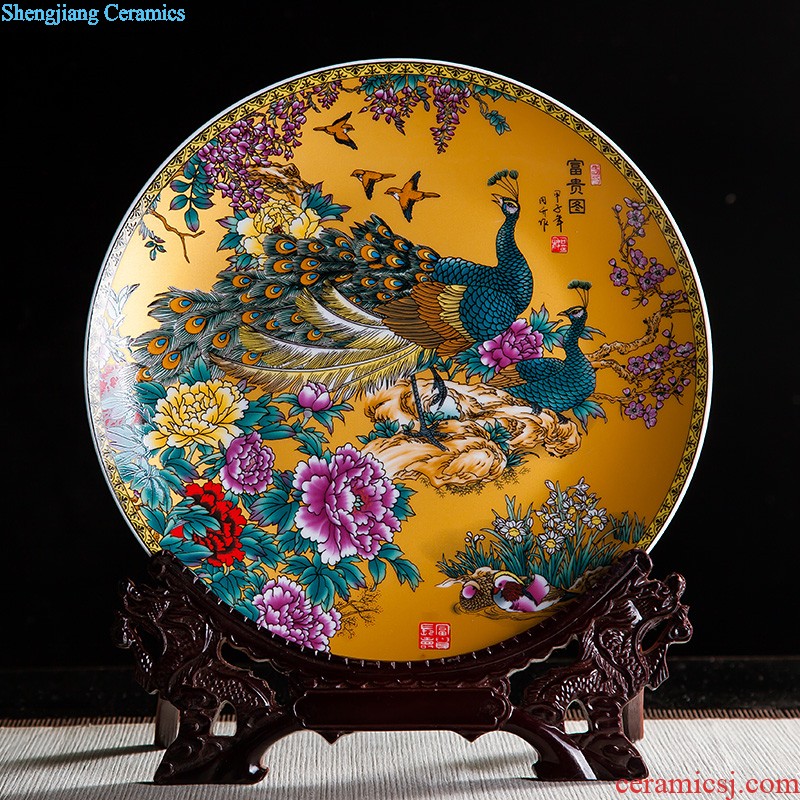 Jingdezhen ceramics furnishing articles household decorations hanging dish sitting room ark landscape decoration plate of Chinese arts and crafts