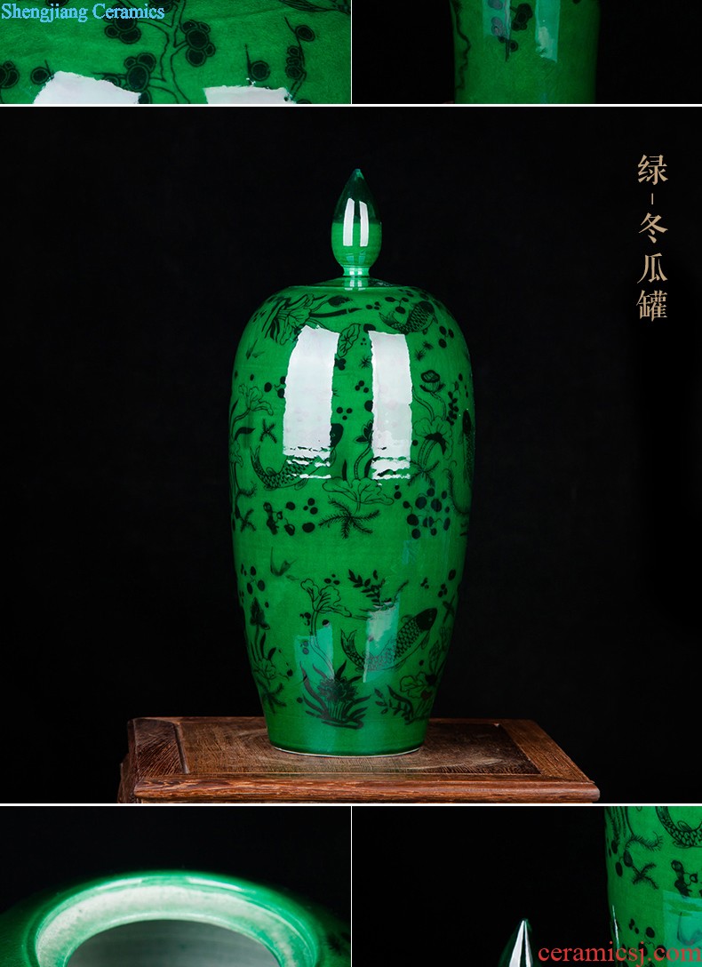 Jun porcelain of jingdezhen ceramics antique piece of large vase large fish bottle of modern home living room decoration