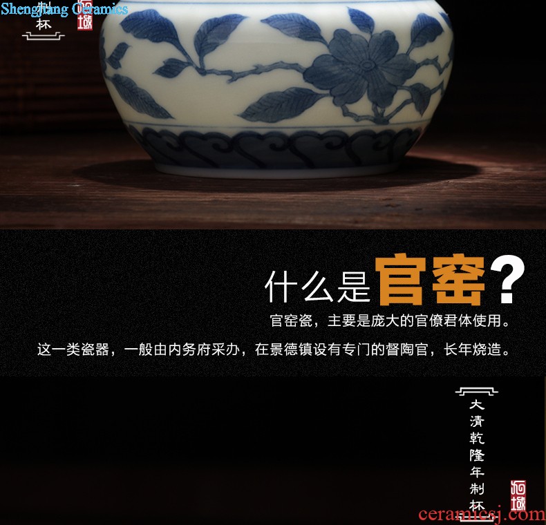 Blue and white dragon water lines Jingdezhen antique hand draw personal sample tea cup ceramic tea set kung fu tea cups