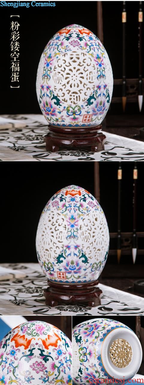 Jingdezhen ceramic knife clay hand-painted vases, flower arranging Chinese style household living room TV cabinet decoration handicraft furnishing articles