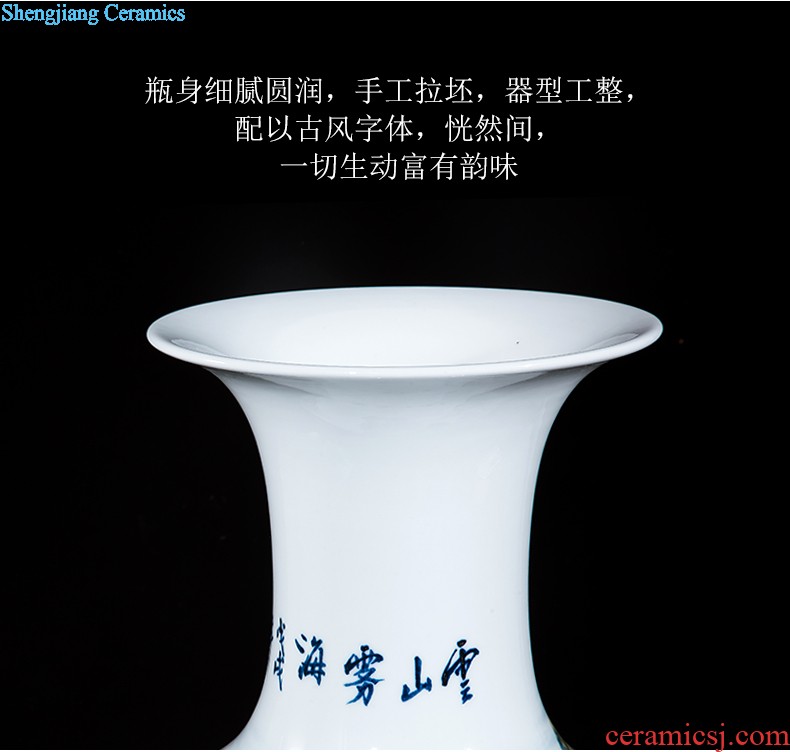 Jingdezhen ceramics by hand throwing carve shadow qdu vase wine home decoration villa hotel furnishing articles