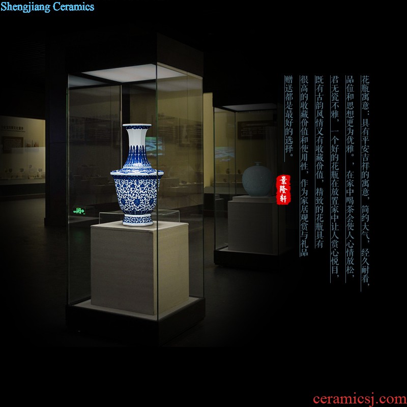 Jingdezhen ceramics vase antique blue-and-white large flower arranging new Chinese style household act the role ofing is tasted furnishing articles 50 cm high