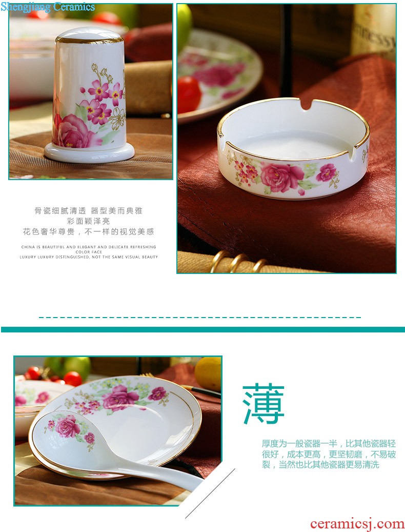 The traditional blue and white porcelain of jingdezhen ceramic nine domain 56 skull porcelain tableware suit Glair dishes consolidation