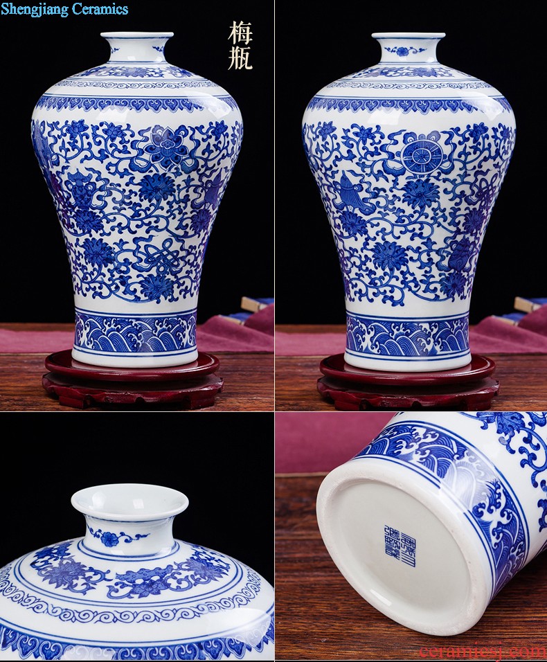 Jingdezhen chinaware lotus of blue and white porcelain vase decoration modern household act the role ofing is tasted crafts ambry furnishing articles