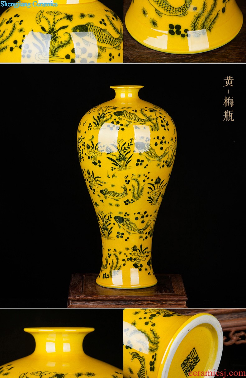 Jun porcelain of jingdezhen ceramics antique piece of large vase large fish bottle of modern home living room decoration