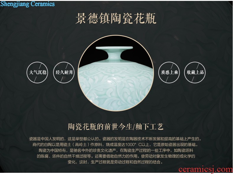 Master of jingdezhen ceramic knife clay hand-painted vase household flower arrangement sitting room TV ark adornment handicraft furnishing articles