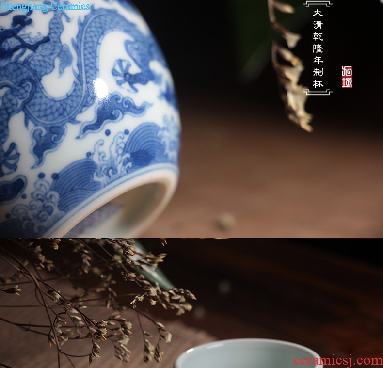 Jingdezhen ceramic masters cup sample tea cup hand-painted kung fu tea cup by hand, bucket color cup but small cylinder shape cups