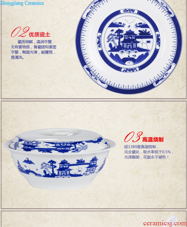 Bowl sets jingdezhen ceramic nine domain 56 skull porcelain tableware traditional glair pot microwave bowl plates