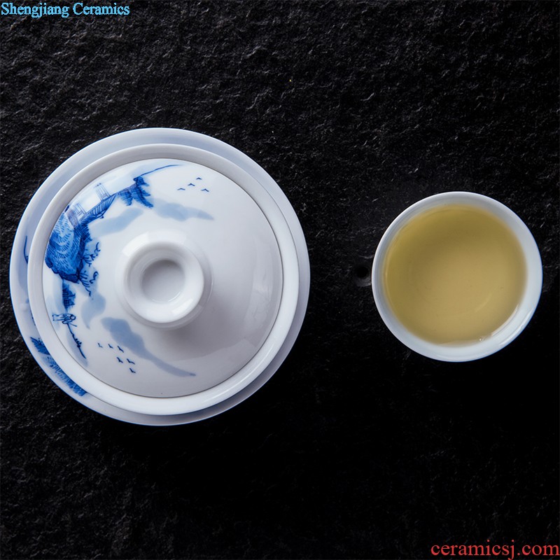 Custom handmade grilled pastel flowers jingdezhen ceramic kung fu small single cup personal master office glass cup tea