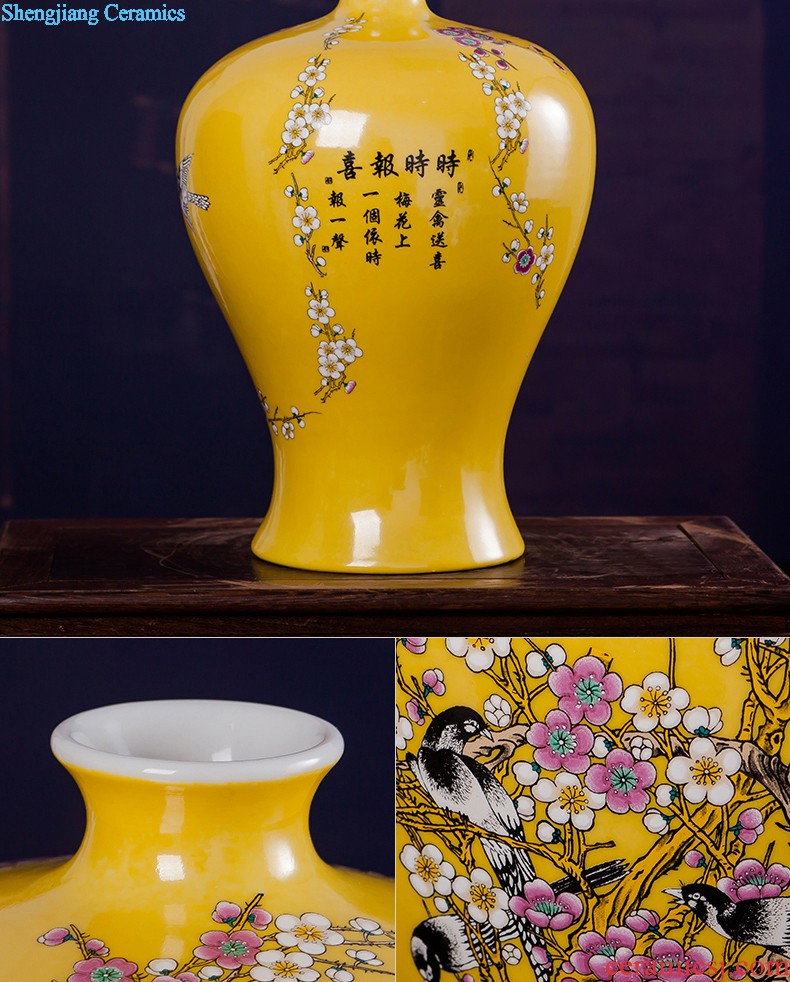 Jingdezhen ceramics vases, flower arranging is furnishing articles of modern Chinese style crystal glaze home sitting room TV ark adornment