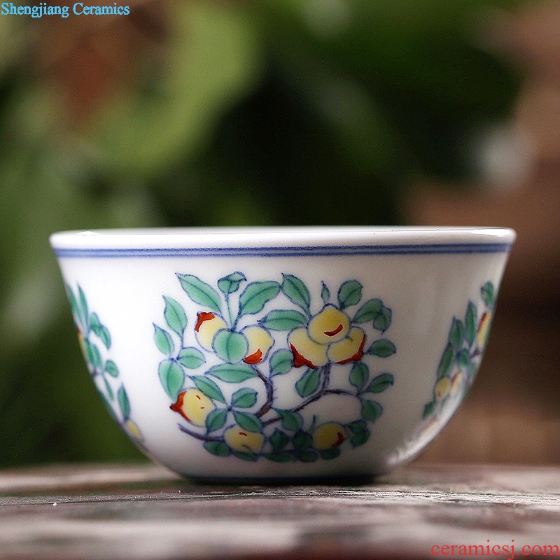 Jingdezhen hand-painted gold colored enamel single cup sample tea cup master cup of pottery and porcelain teacup kung fu tea set personal cup