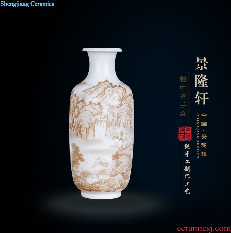 Jingdezhen ceramics vase China red peach gourd home sitting room adornment feng shui is festival furnishing articles