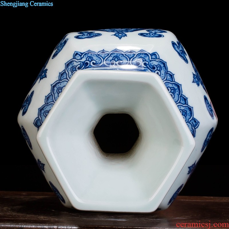 Jingdezhen ceramics vase antique blue-and-white large flower arranging new porch sitting room of Chinese style household act the role ofing is tasted furnishing articles