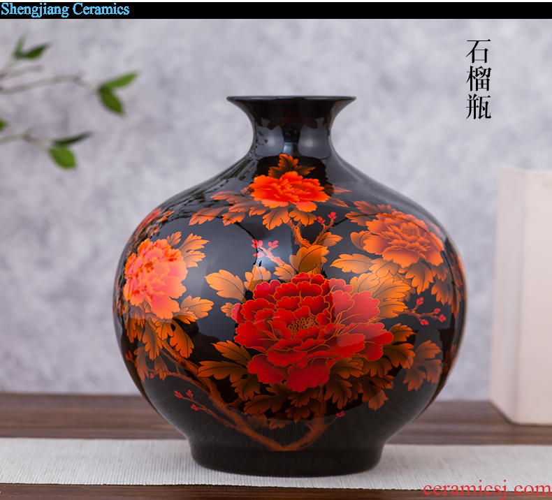 Archaize of jingdezhen ceramics kiln open yellow vase modern classical household adornment handicraft furnishing articles